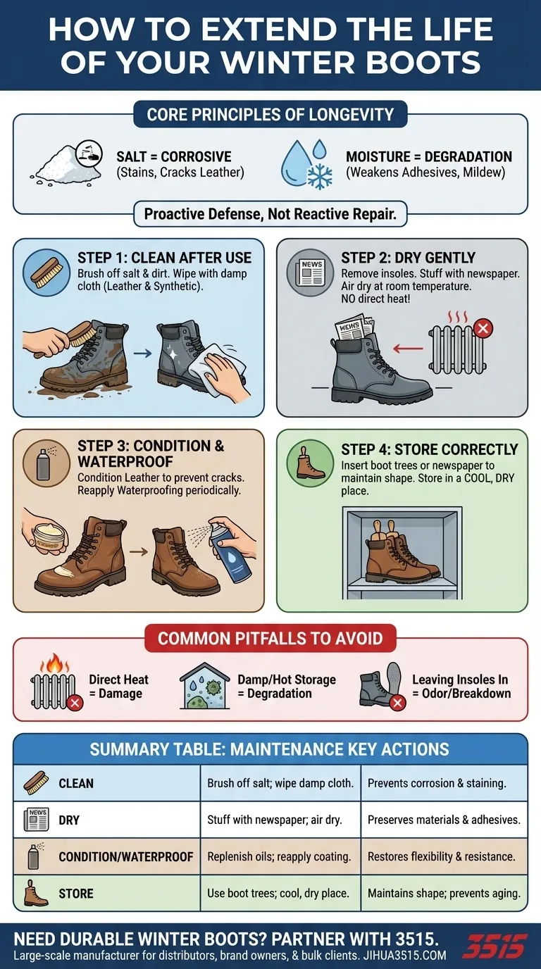 Quelles pratiques d'entretien peuvent prolonger la durée de vie des bottes d'hiver ? Protégez votre investissement grâce à des soins proactifs. Guide Visuel