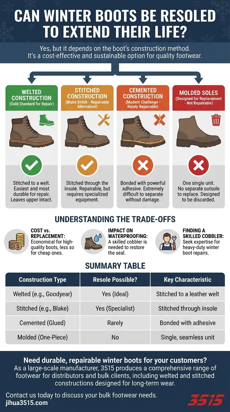 Les bottes d'hiver peuvent-elles être ressemelées pour prolonger leur durée de vie ? Un guide sur la construction et la réparation des bottes Guide Visuel