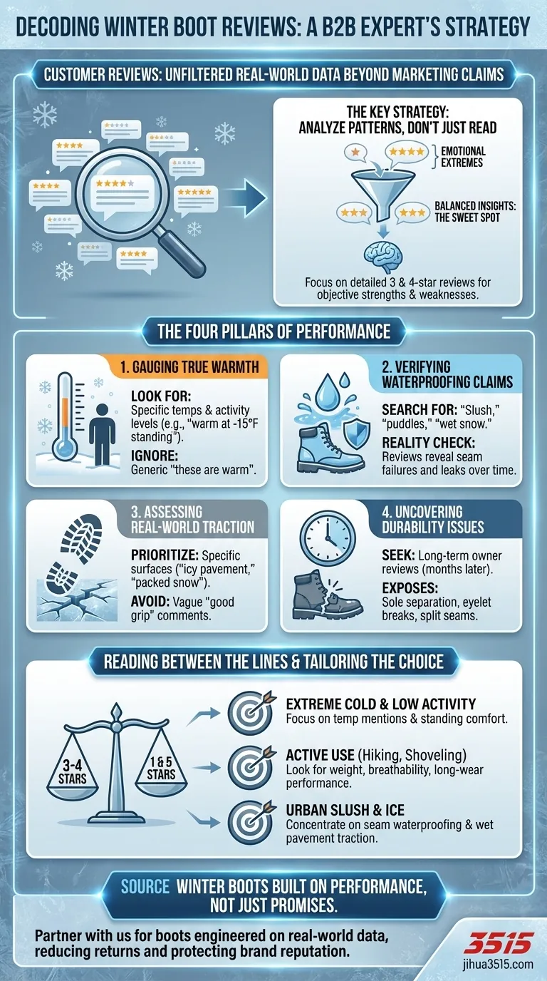 Comment les avis clients peuvent-ils aider lors de l'achat de bottes d'hiver ? Découvrez les performances réelles et évitez les erreurs coûteuses Guide Visuel