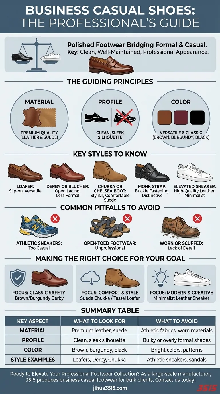 ما هي أحذية العمل الكاجوال؟ أتقن المزج المثالي بين الأناقة المهنية والراحة دليل مرئي