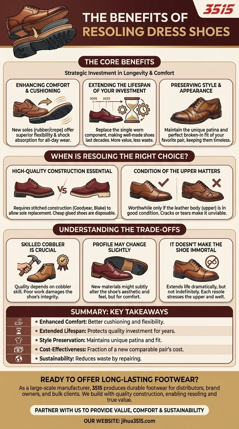 Каковы преимущества замены подошвы у классических туфель? Продление срока службы и повышение комфорта Визуальное руководство