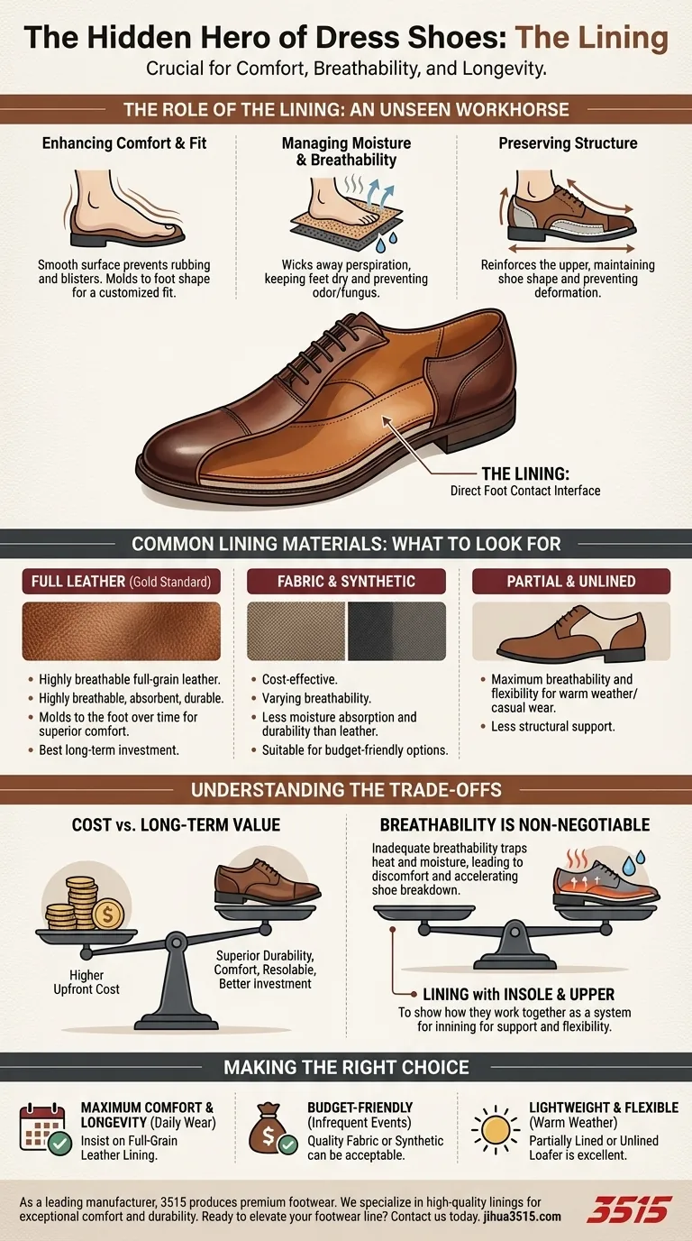 Qual è la fodera di una scarpa elegante e perché è importante? La chiave per un comfort e una durata superiori Guida Visiva