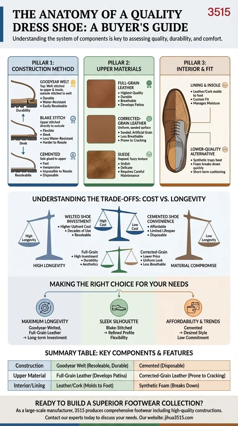 Почему важно понимать анатомию классических туфель? Инвестируйте в качество, которое прослужит десятилетия Визуальное руководство
