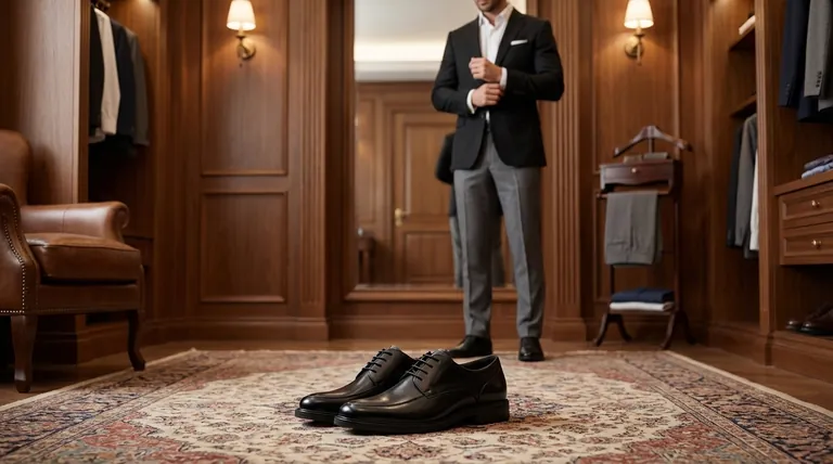 ¿Cómo pueden los hombres lograr un atuendo elegante y sofisticado? Domina la fórmula del blazer negro y los pantalones grises