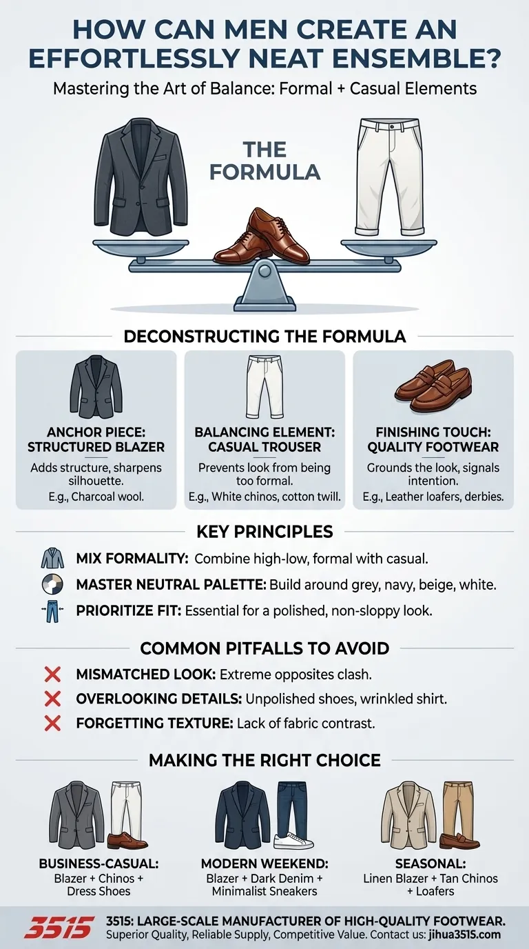 Come possono gli uomini creare un ensemble impeccabile senza sforzo? Padroneggia l'arte dello stile Smart Casual Guida Visiva