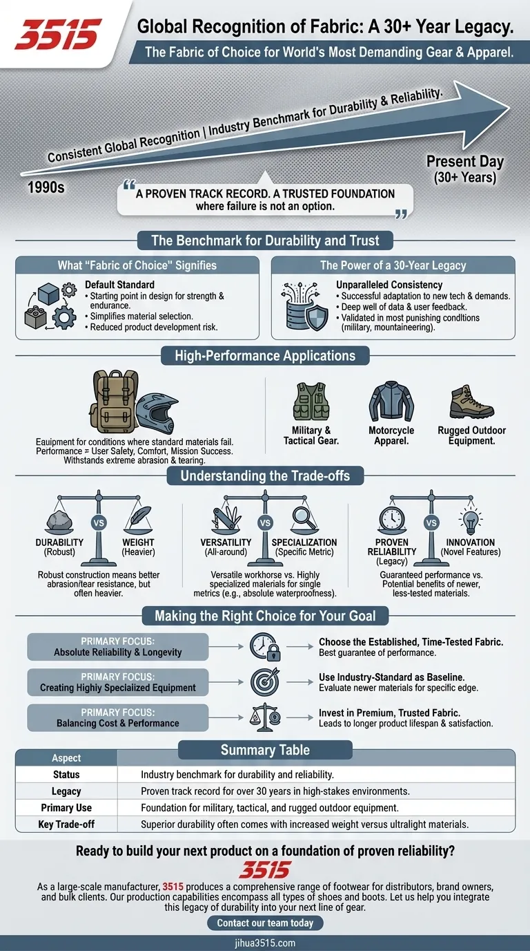 ¿Cuál ha sido el reconocimiento mundial de la tela durante más de 30 años? El punto de referencia de confianza de la industria en cuanto a durabilidad Guía Visual