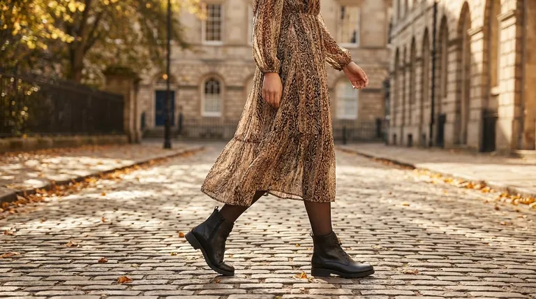 드레스와 가장 잘 어울리는 부츠는 어떤 종류인가요? 완벽하고 비례적인 룩을 완성하세요