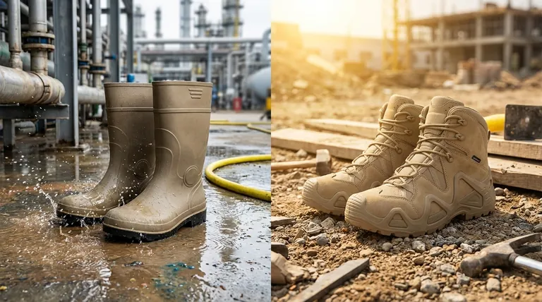 Quels sont les principaux avantages des bottes en PVC par rapport aux bottes traditionnelles en cuir ? Trouvez la botte de travail idéale pour vous.