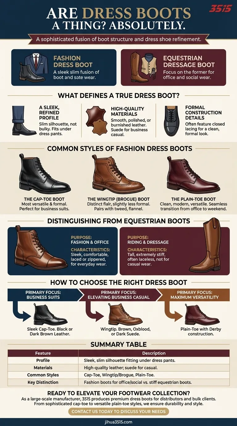 드레스 부츠가 있나요? 어떤 경우에도 어울리는 세련되고 다재다능한 신발을 만나보세요. 시각적 가이드