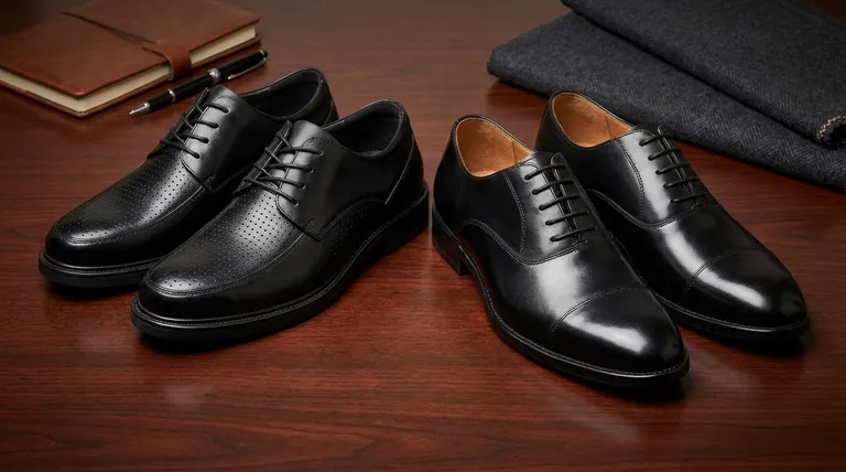 Qual é a principal diferença entre sapatos Oxford e Derby? Um guia sobre cadarços e formalidade