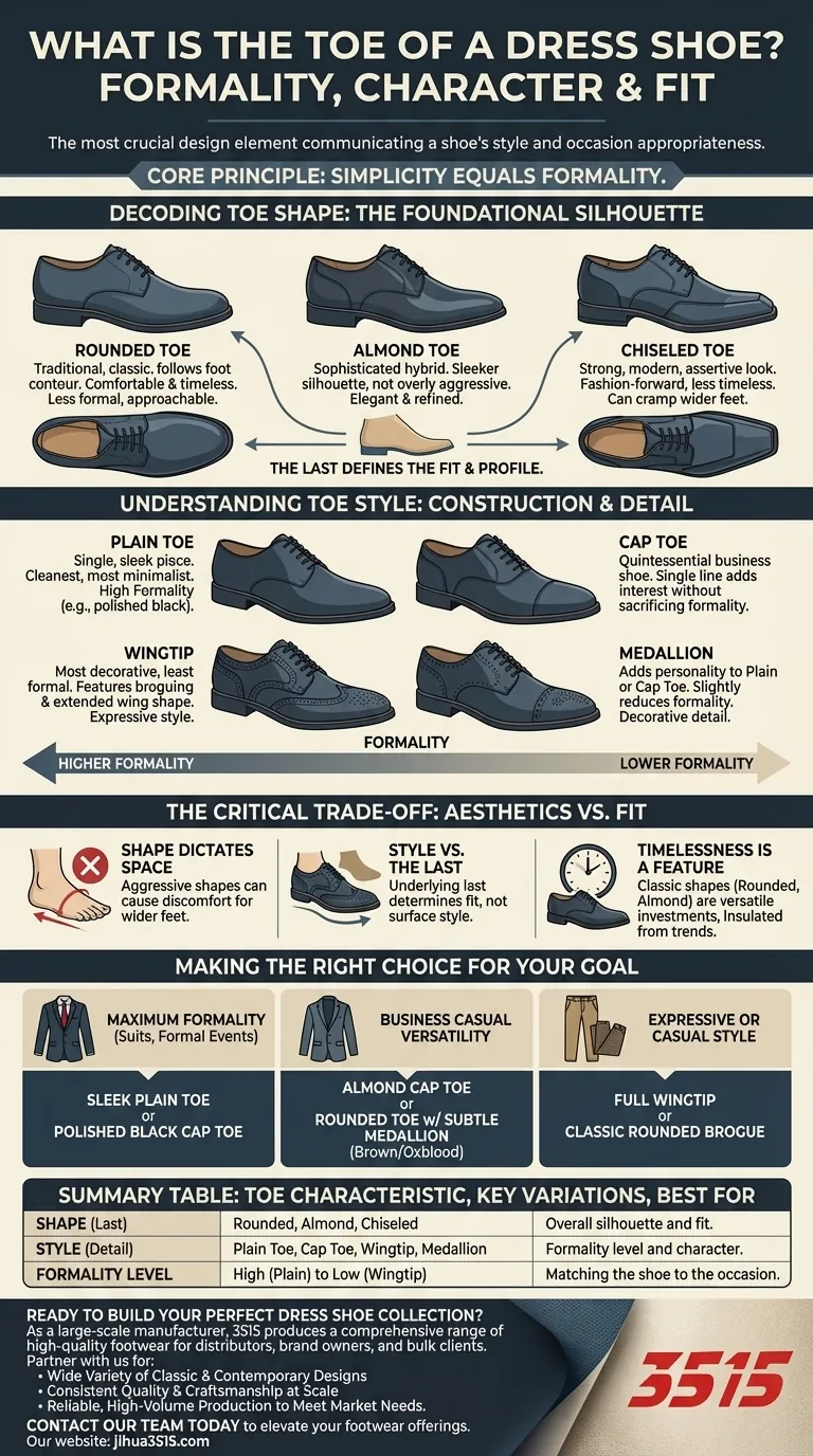 ¿Qué es la puntera de un zapato de vestir y cómo puede variar? Domina la formalidad y el estilo Guía Visual