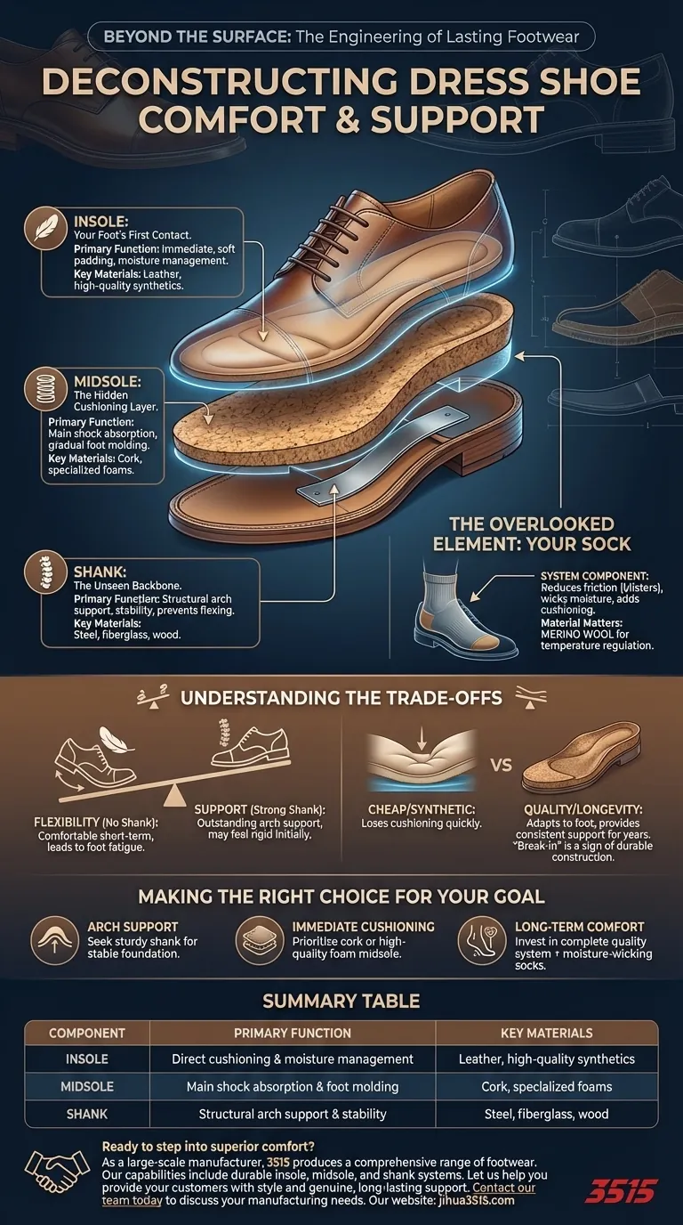 ¿Cuáles son los componentes dentro de un zapato de vestir que brindan comodidad y soporte? Descubre los secretos de la comodidad duradera. Guía Visual