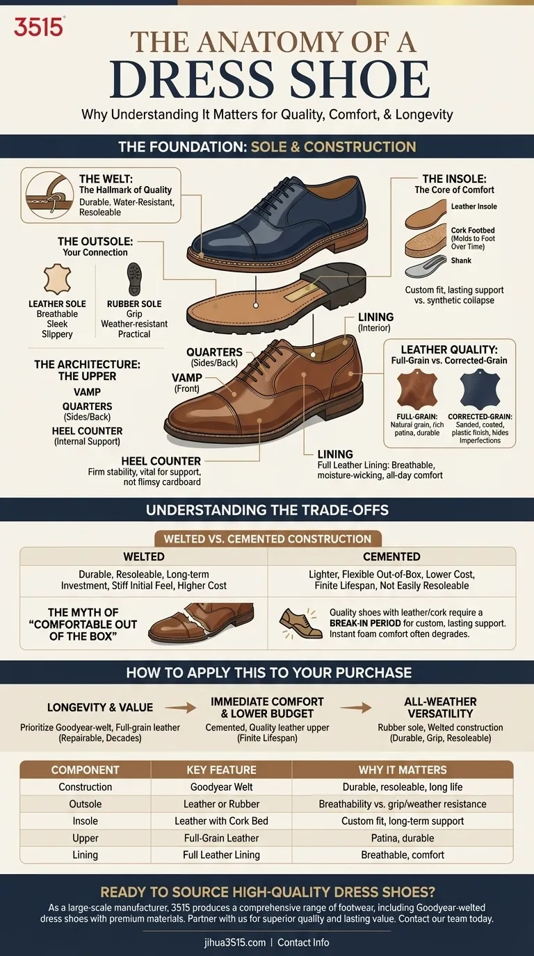 ¿Por qué es beneficioso entender la anatomía de un zapato de vestir? Haga una inversión inteligente a largo plazo Guía Visual