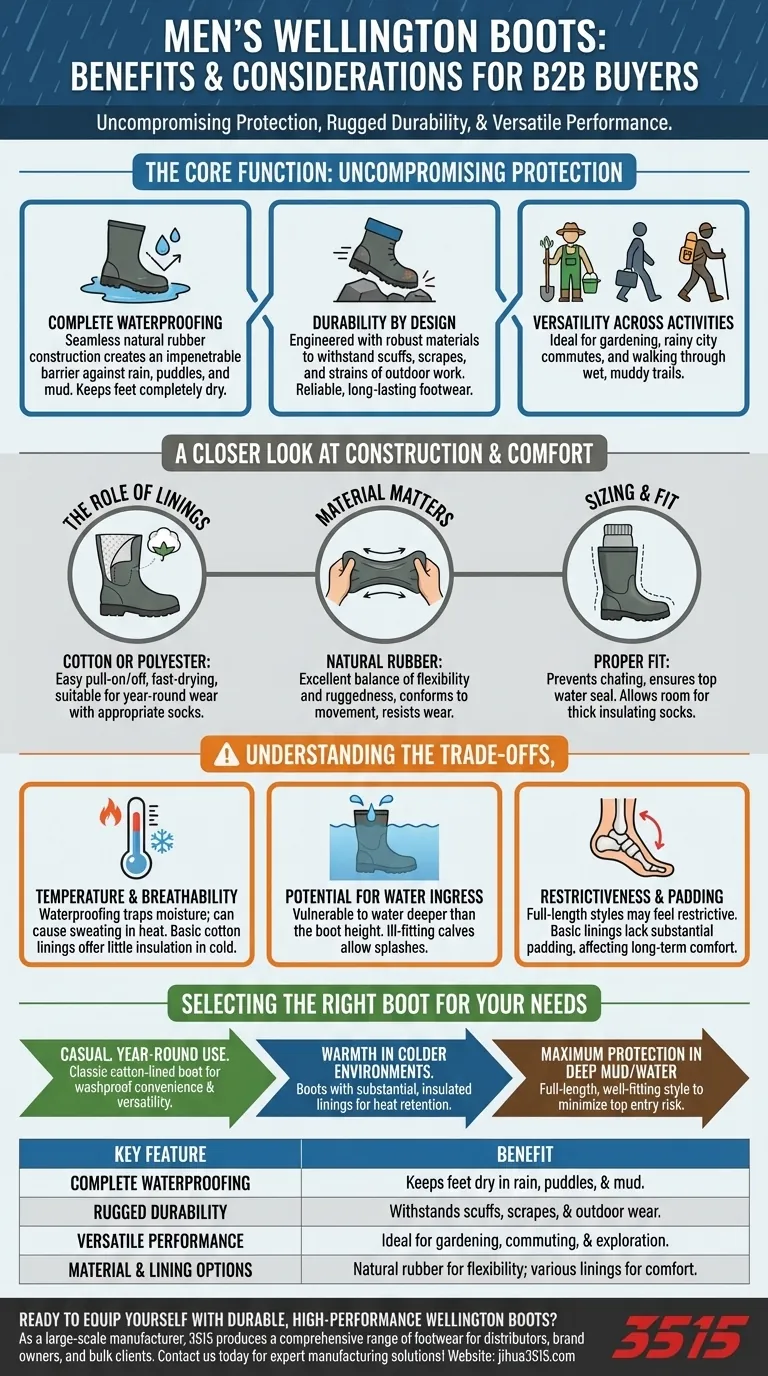 Quels sont les avantages des bottes de pluie pour hommes ? Libérez une protection et une polyvalence ultimes Guide Visuel