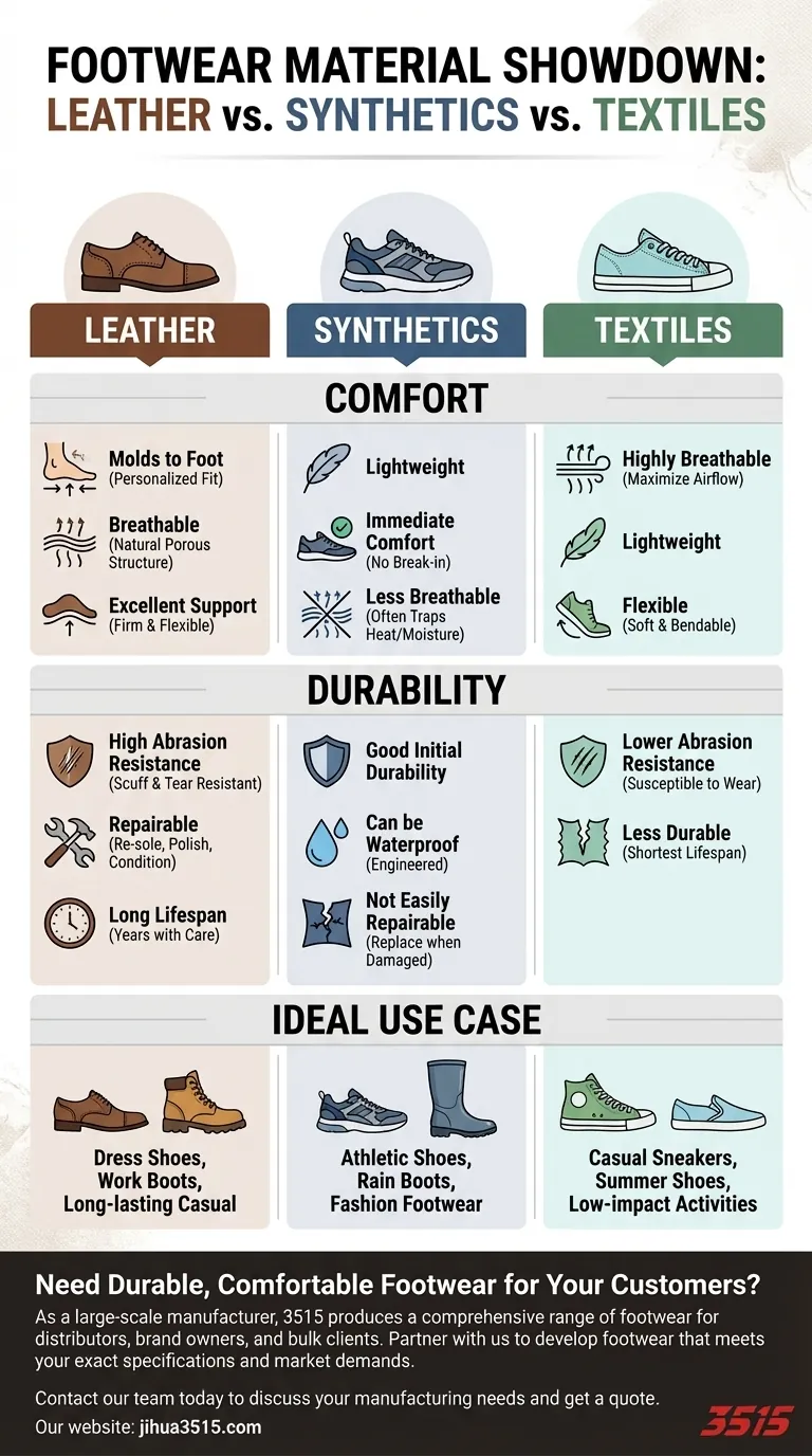 Wie schneidet Leder im Vergleich zu anderen Schuhmaterialien in Bezug auf Haltbarkeit und Komfort ab? Ein Materialleitfaden für Schuhe Visuelle Anleitung