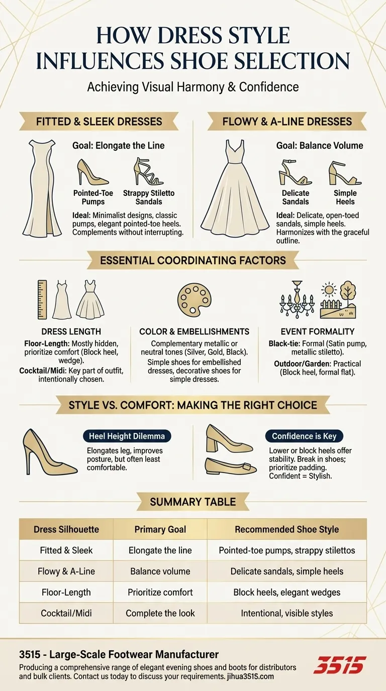 Comment le style d'une robe de soirée influence-t-il le choix des chaussures ? Obtenez une harmonie visuelle parfaite Guide Visuel