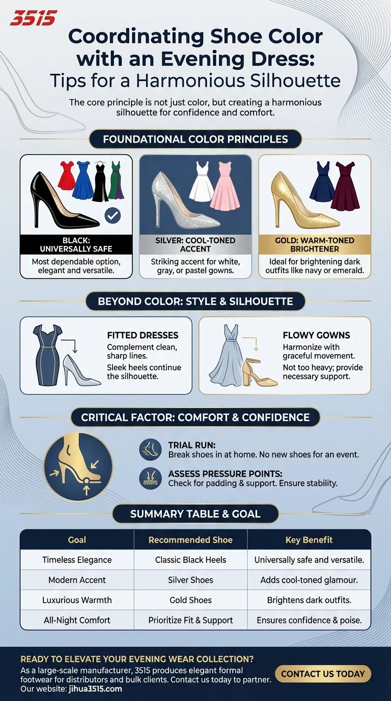 Quels sont les conseils pour coordonner la couleur des chaussures avec une robe de soirée ? Obtenez un look impeccable et élégant Guide Visuel
