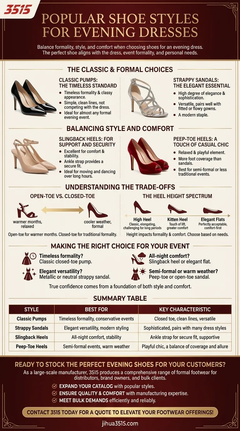 Quels sont les styles de chaussures populaires pour les robes de soirée ? Un guide des choix élégants et confortables Guide Visuel