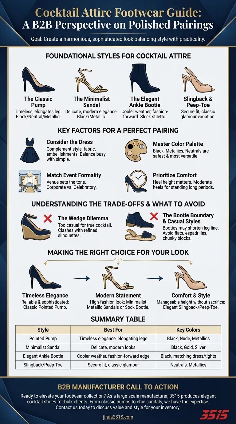 Quels types de chaussures conviennent à une robe de cocktail ? Un guide des associations soignées et élégantes Guide Visuel