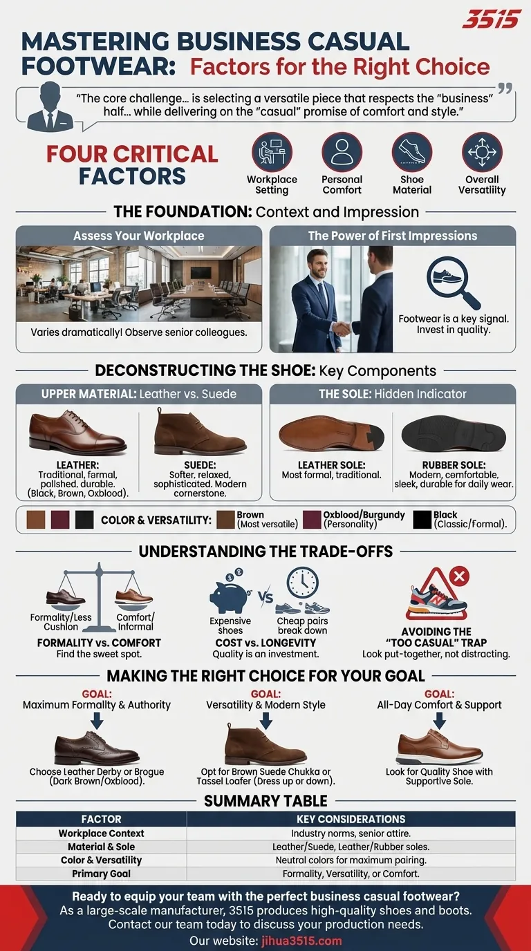 Quali fattori considerare per scegliere la scarpa casual da lavoro giusta? Una guida alle calzature professionali Guida Visiva