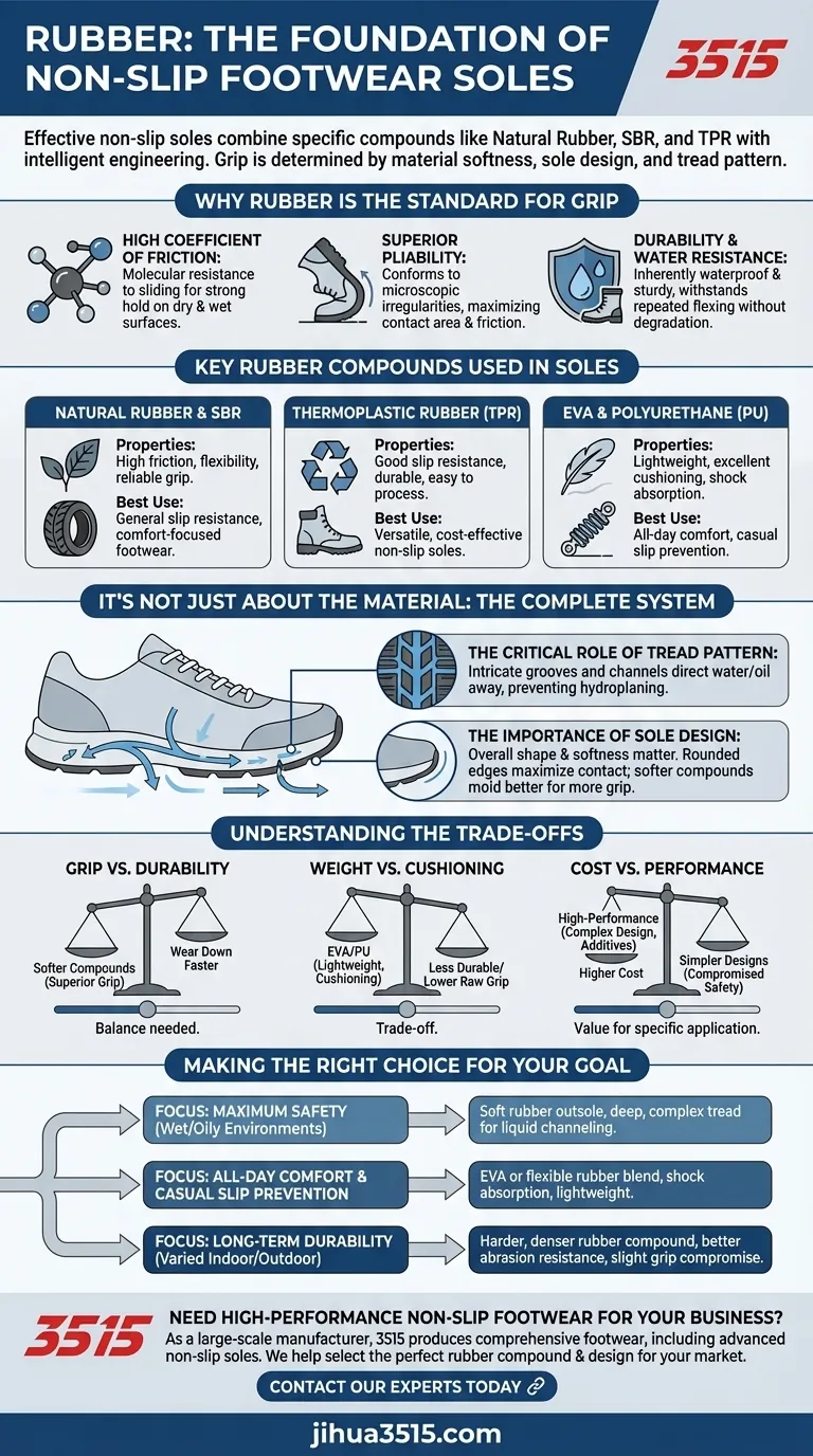 Quels types de caoutchouc sont généralement utilisés dans les semelles de chaussures antidérapantes ? Votre guide pour une adhérence et une sécurité maximales Guide Visuel