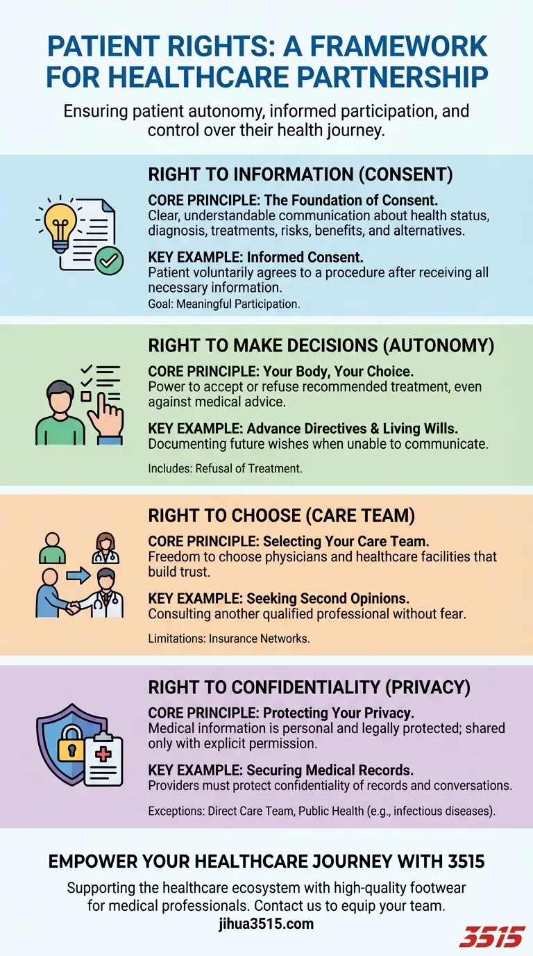 Quels sont les droits des patients qui devraient être vérifiés le cas échéant ? Un guide pour des soins de santé éclairés Guide Visuel