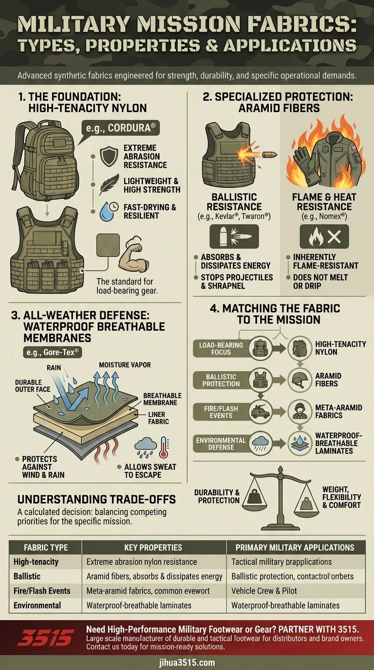 軍事任務や環境をサポートするためにどのような種類の生地が使用されていますか？高性能軍用テキスタイルのガイド ビジュアルガイド