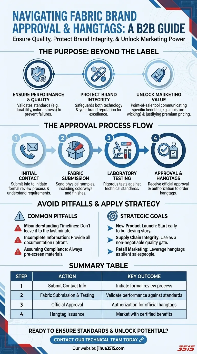 Que doivent faire les clients s'ils ont besoin d'étiquettes volantes ou d'une approbation de marque pour leurs tissus ? Commencez le processus ici Guide Visuel