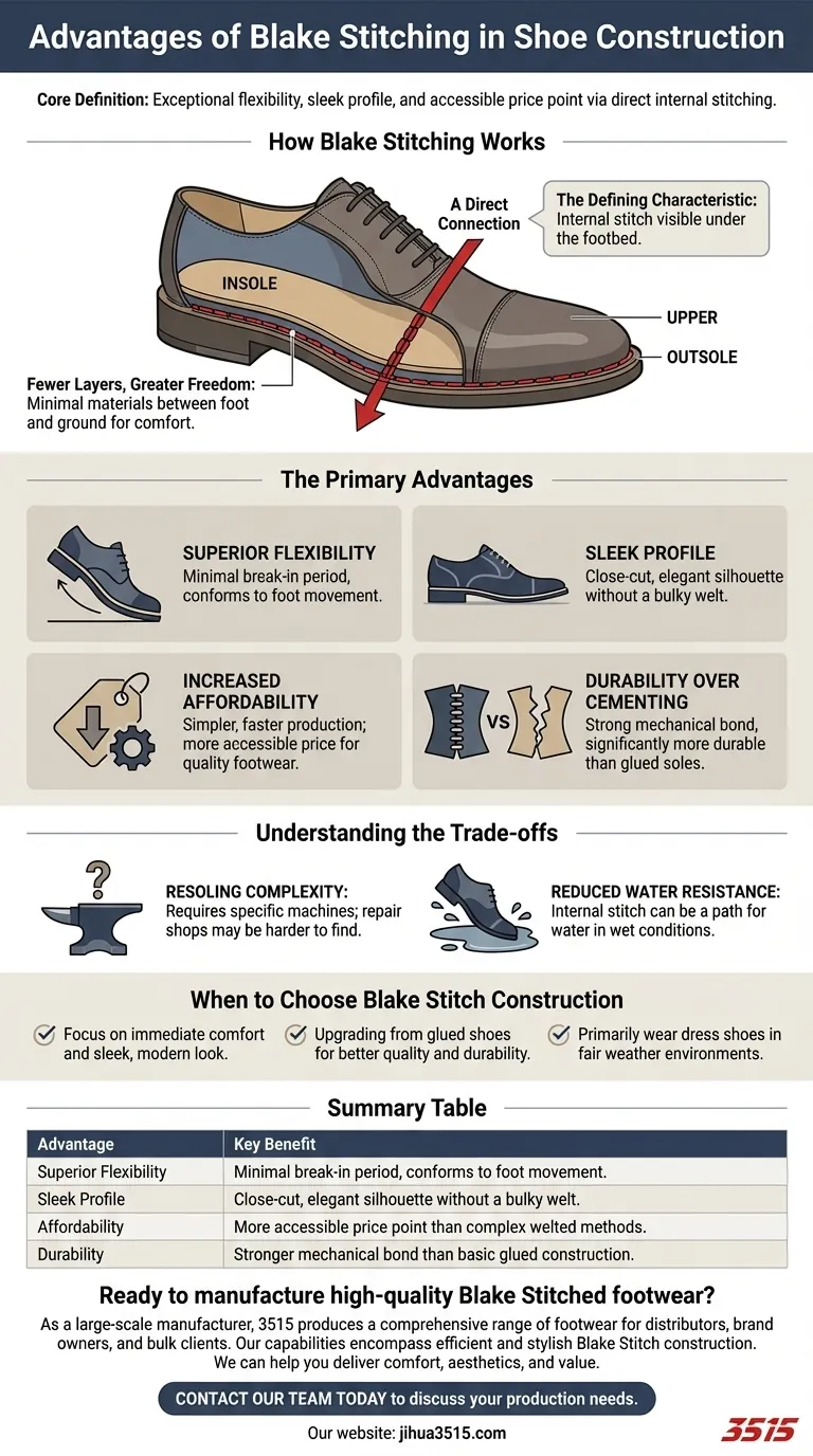 Quels sont les avantages de la couture Blake dans la fabrication de chaussures ? Flexibilité supérieure et design épuré Guide Visuel