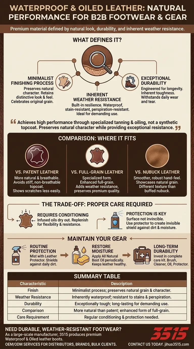 Quelles sont les caractéristiques du cuir imperméable et huilé ? Durabilité inégalée et résistance naturelle aux intempéries Guide Visuel