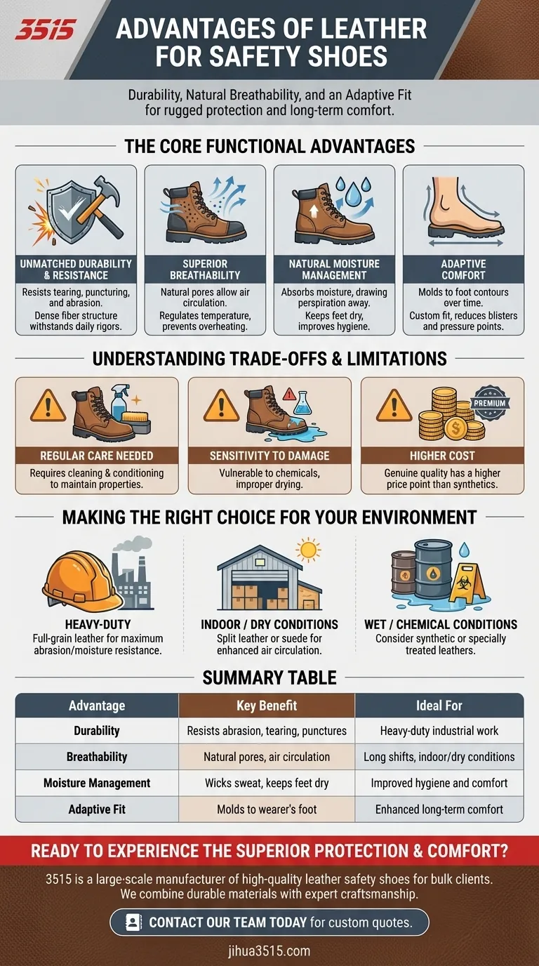 Was sind die Vorteile von Leder für Sicherheitsschuhe? Überlegene Haltbarkeit, Atmungsaktivität und Komfort Visuelle Anleitung