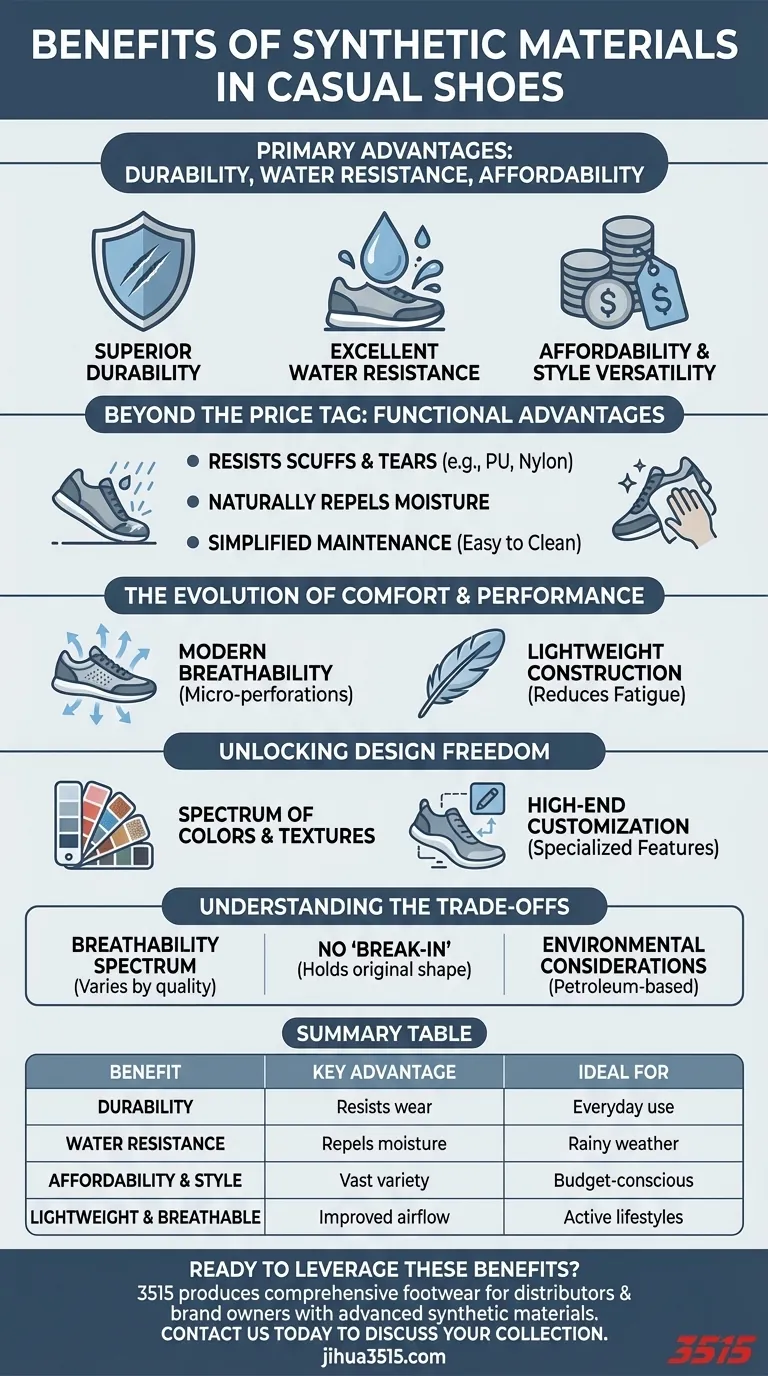 Quali sono i vantaggi dei materiali sintetici nelle scarpe casual? Durata, resistenza all'acqua e stile Guida Visiva