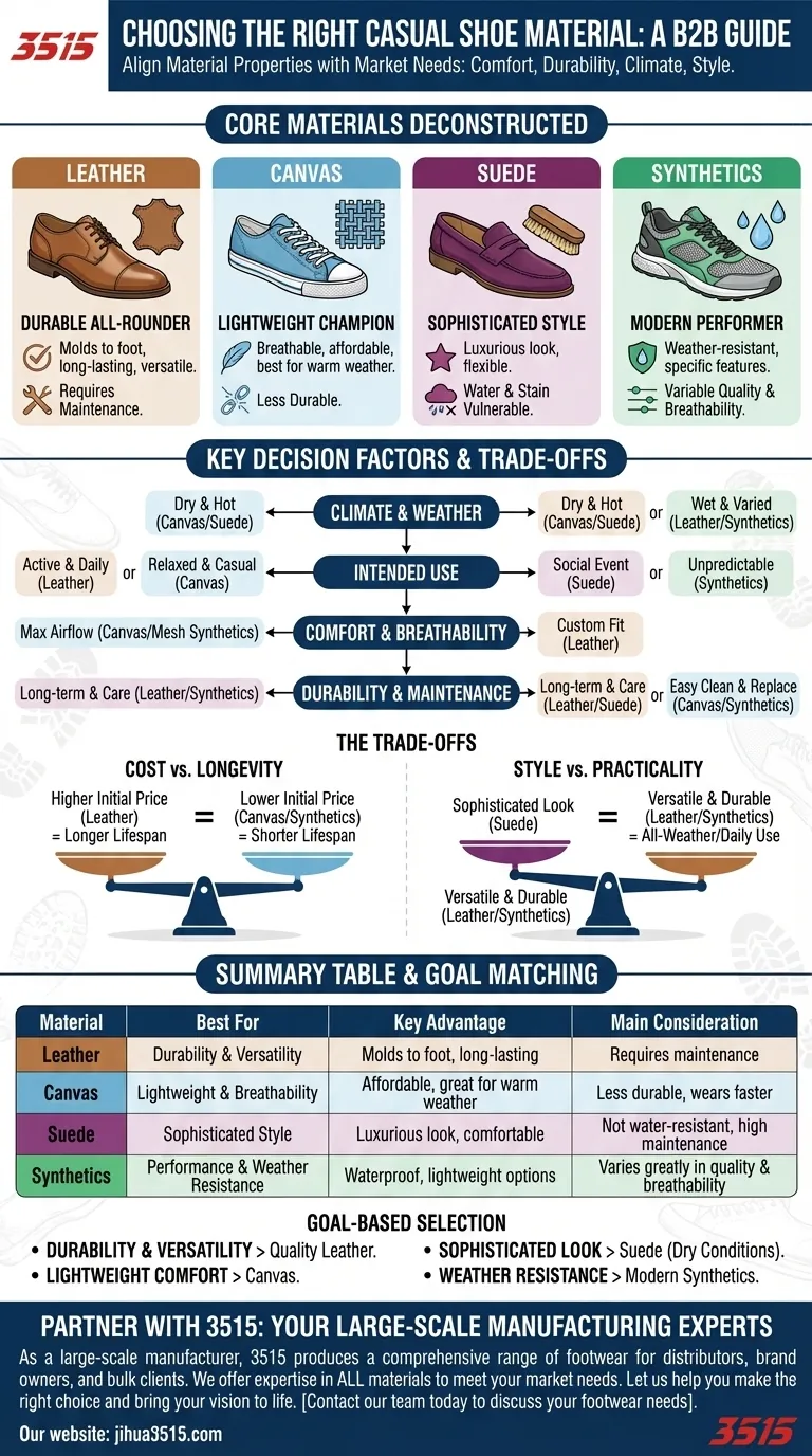 Comment choisir le meilleur matériau pour des chaussures décontractées ? Adaptez votre style de vie pour un confort et un style parfaits Guide Visuel