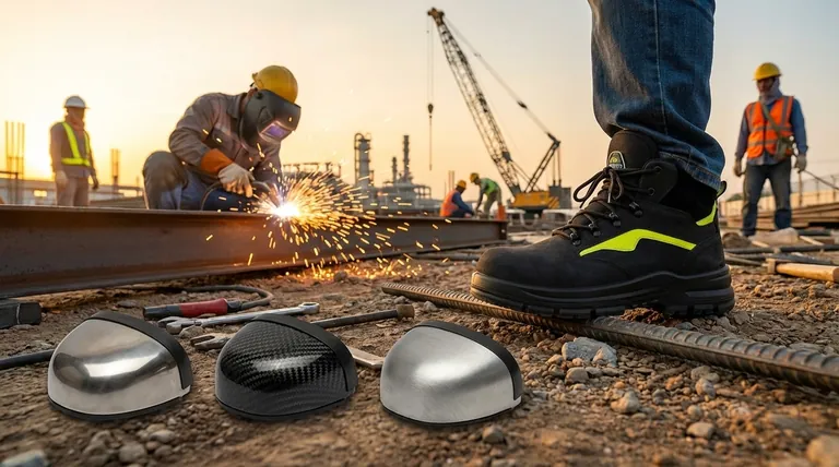 ما هي المواد المستخدمة لأغطية الأصابع الواقية؟ اختر الفولاذ أو المركب أو الألومنيوم لأحذية العمل الخاصة بك