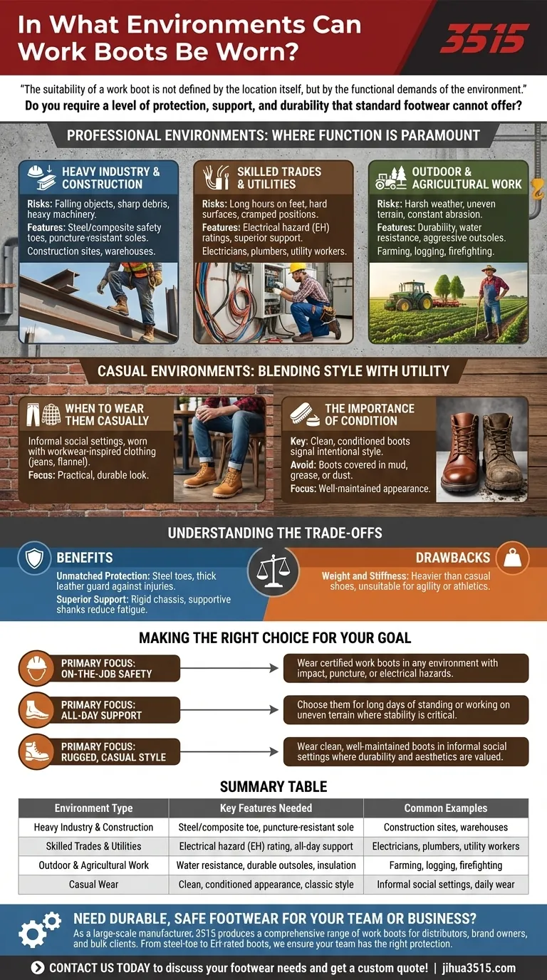 In welchen Umgebungen können Arbeitsstiefel getragen werden? Von der Schwerindustrie bis zum Freizeitstil Visuelle Anleitung