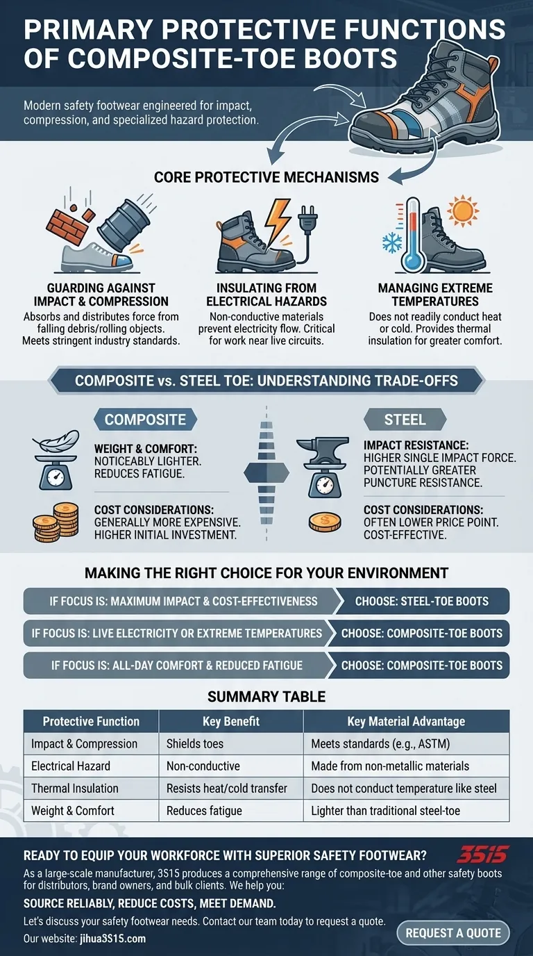 Quelles sont les principales fonctions de protection des bottes à embout composite ? Un guide des chaussures de sécurité modernes Guide Visuel