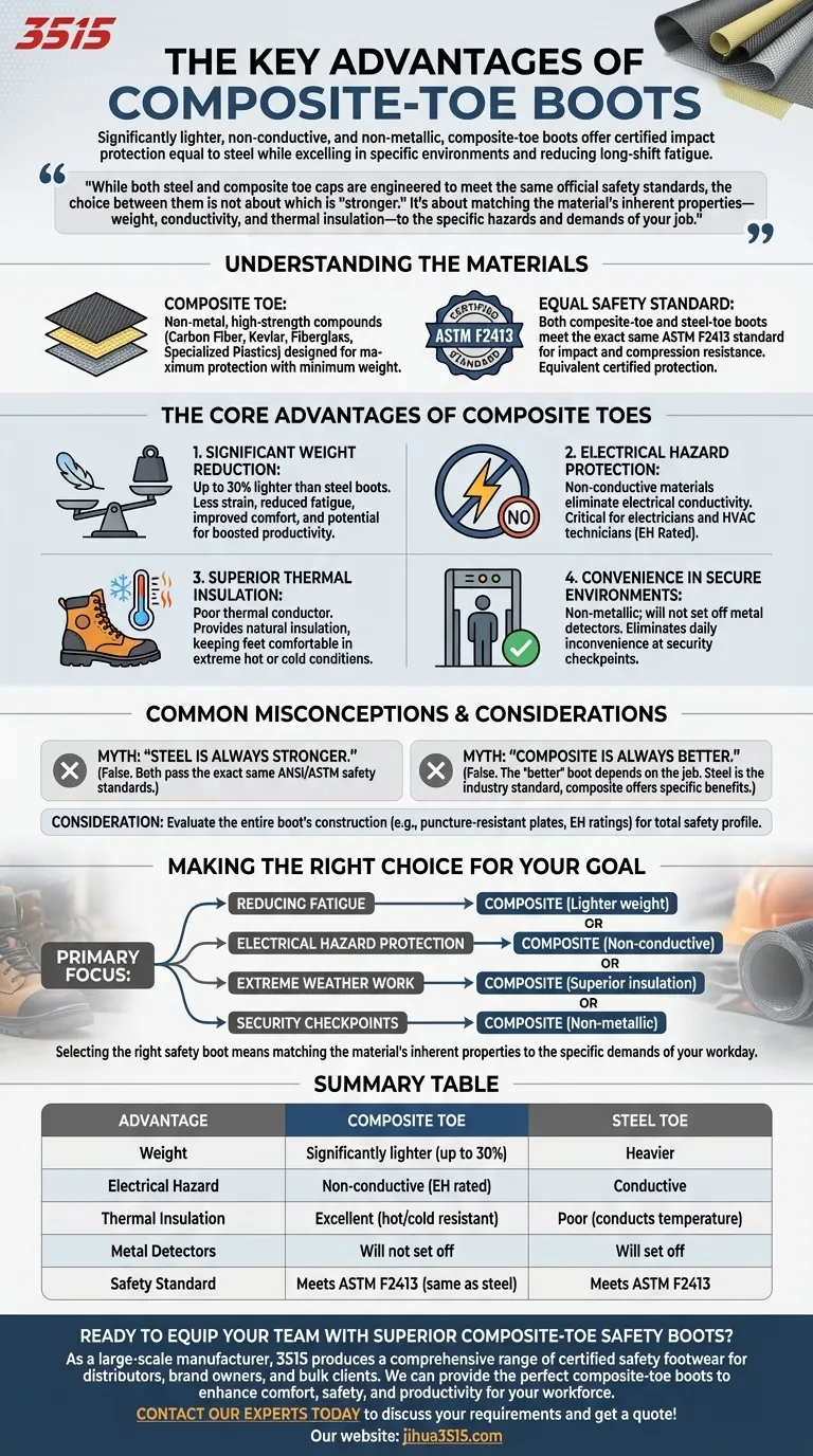 Quels sont les principaux avantages des bottes à embout composite ? Plus légères, plus sûres et plus confortables Guide Visuel