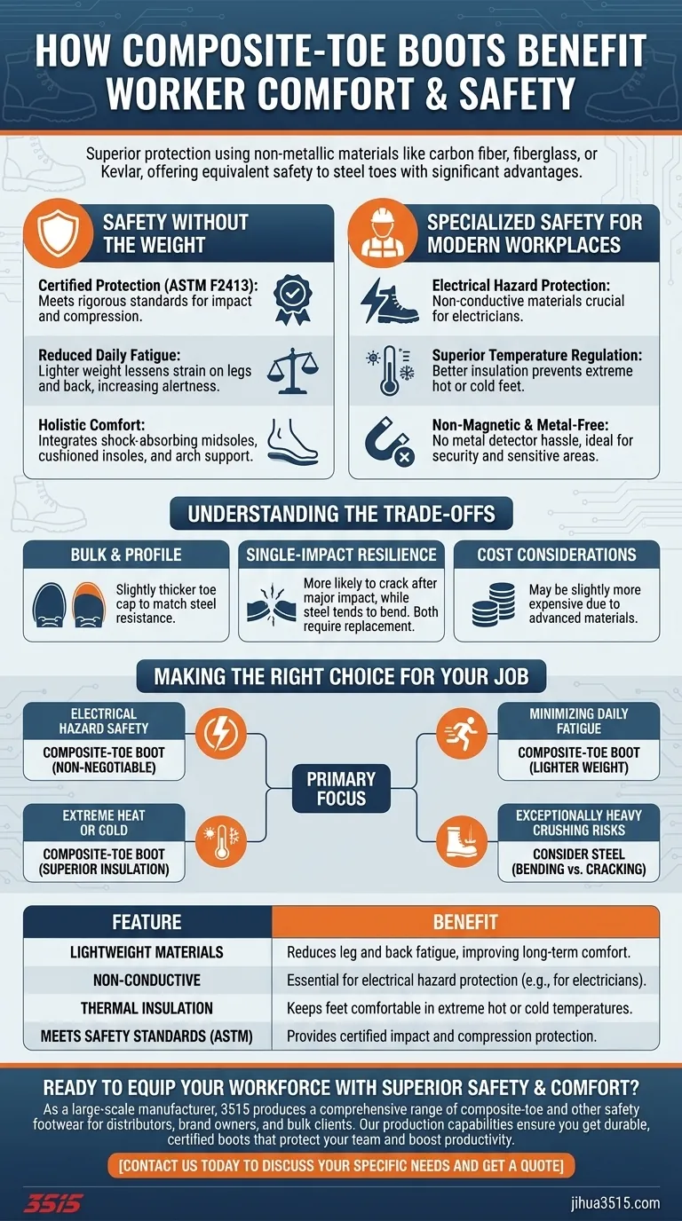 Comment les bottes à embout composite bénéficient-elles au confort et à la sécurité des travailleurs ? Réduire la fatigue et améliorer la protection Guide Visuel
