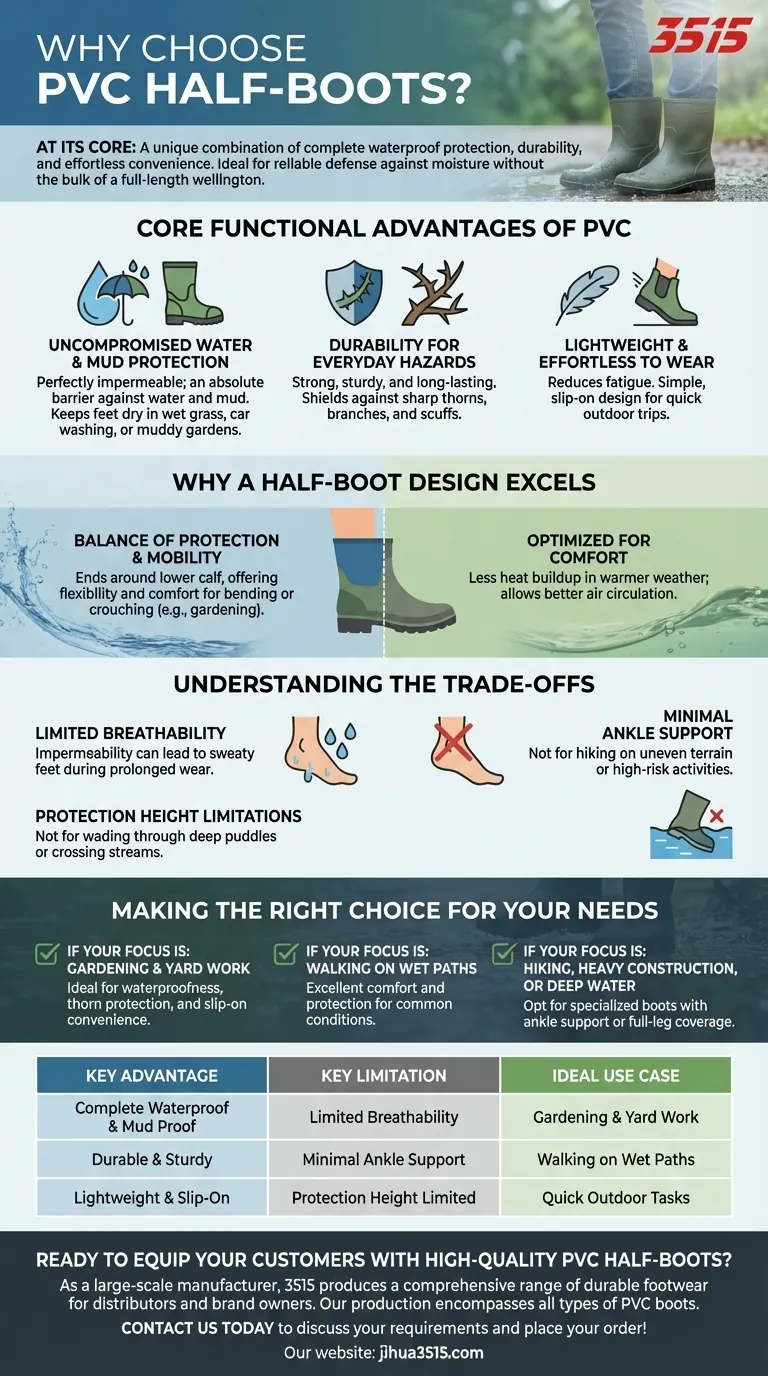 Pourquoi choisir des demi-bottes en PVC ? Pour une protection imperméable imbattable et une commodité quotidienne Guide Visuel