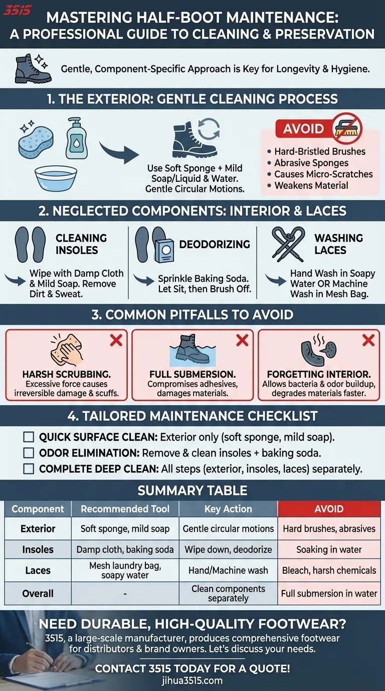 Comment nettoyer les demi-bottes pour maintenir leur état ? Un guide doux pour préserver vos chaussures. Guide Visuel