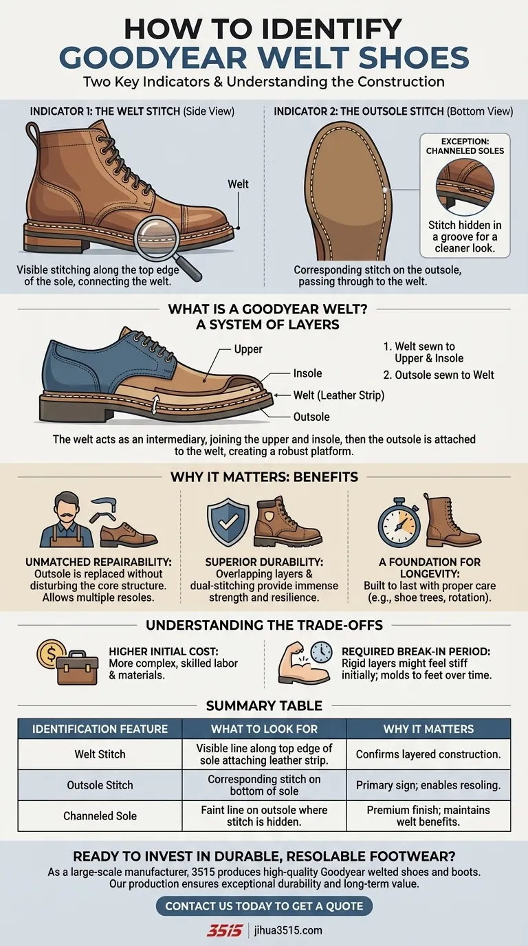 Comment savoir si mes chaussures sont de type Goodyear welt ? Un guide pour identifier les chaussures de qualité Guide Visuel