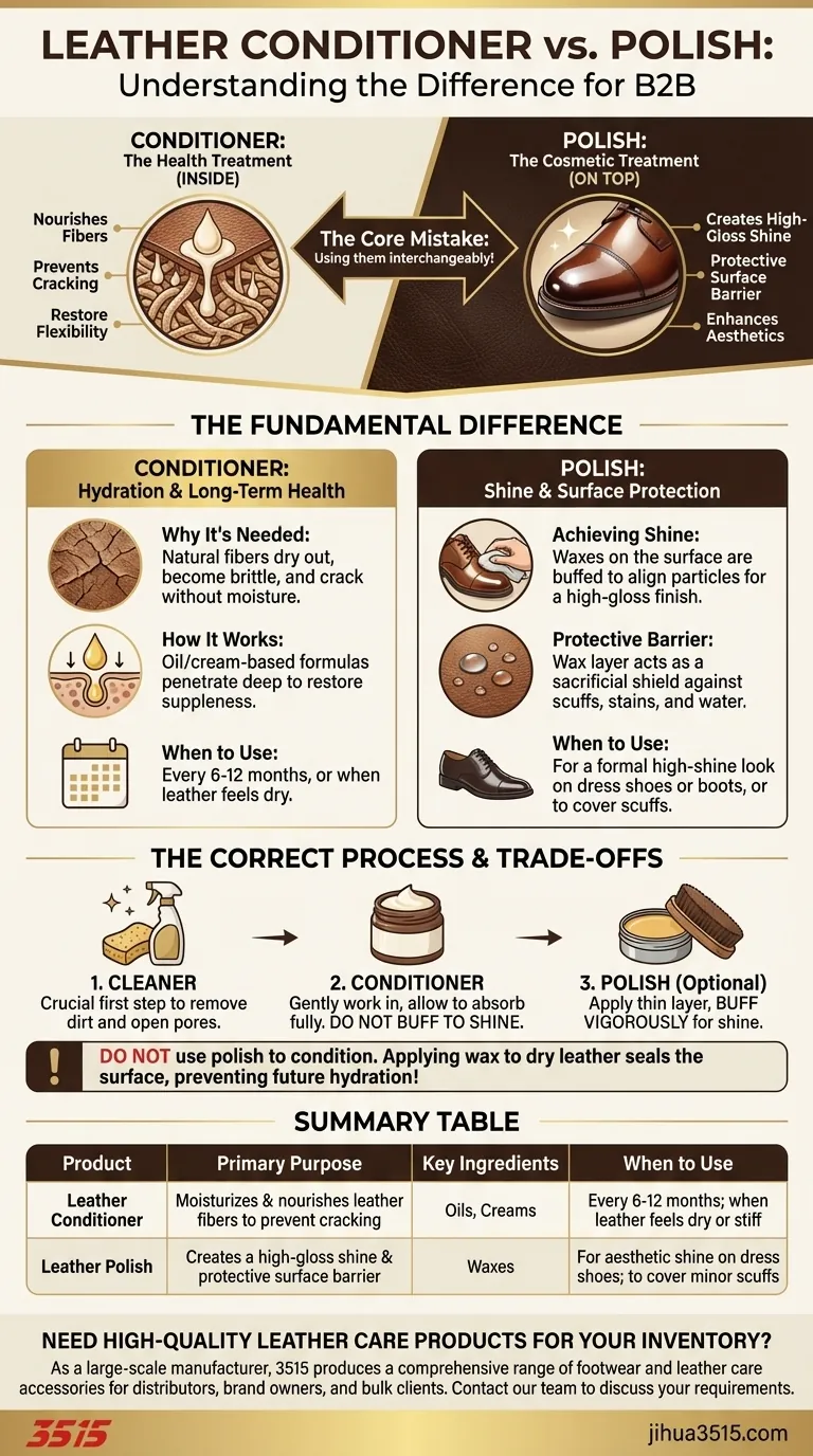 Quelle est la différence entre le cirage pour cuir et le revitalisant pour cuir ? Un guide des essentiels de l'entretien du cuir Guide Visuel