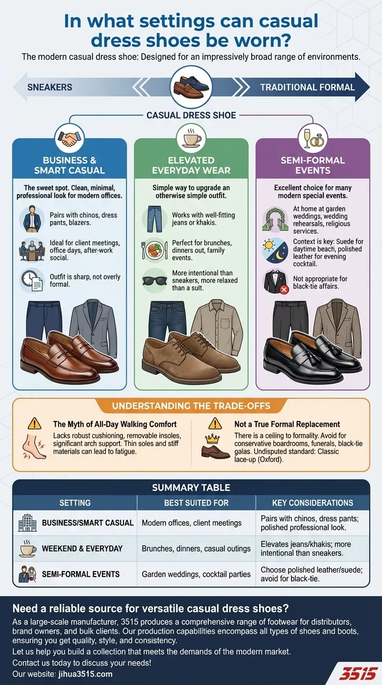Dans quels contextes les chaussures habillées décontractées peuvent-elles être portées ? Libérez la polyvalence pour le travail, les week-ends et les événements. Guide Visuel