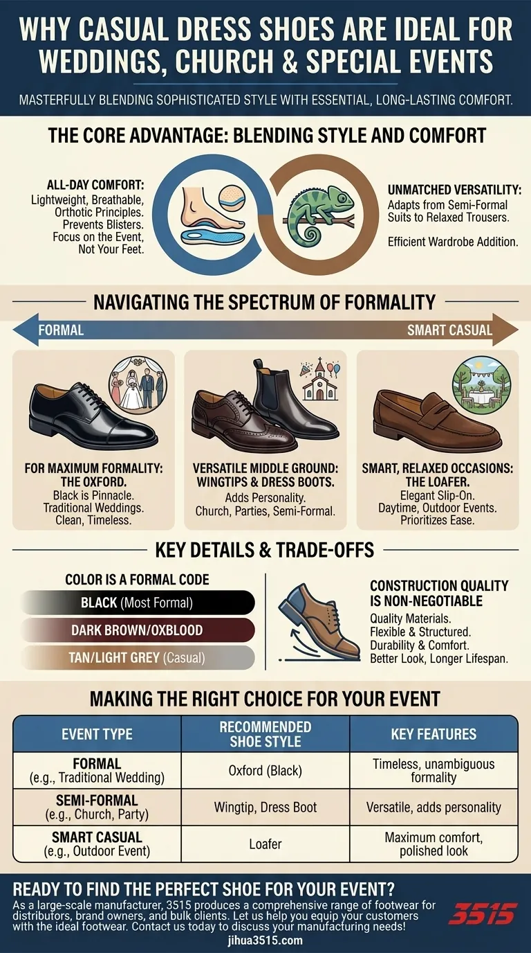 Pourquoi les chaussures habillées décontractées sont-elles idéales pour les mariages, l'église et les événements spéciaux ? Maîtrisez le style et le confort Guide Visuel