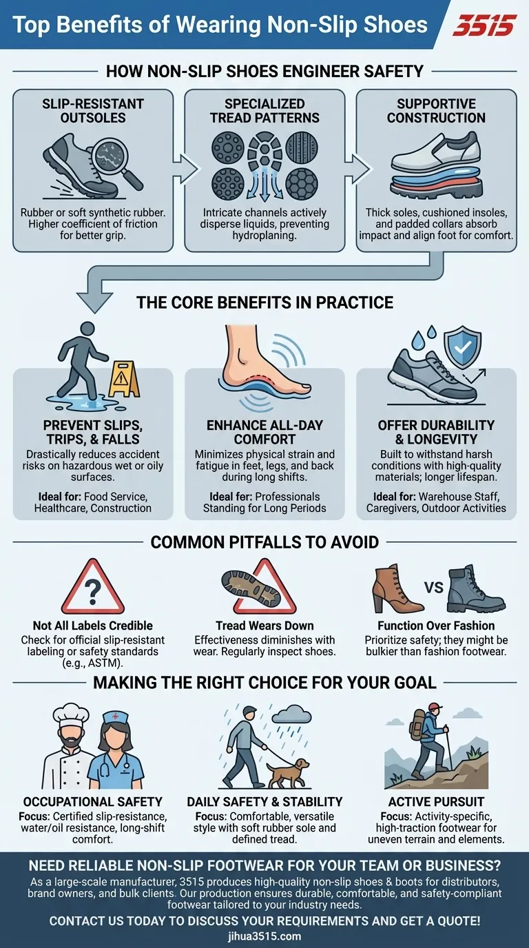 ¿Cuáles son los principales beneficios de usar zapatos antideslizantes? Garantice seguridad y comodidad para trabajos exigentes Guía Visual