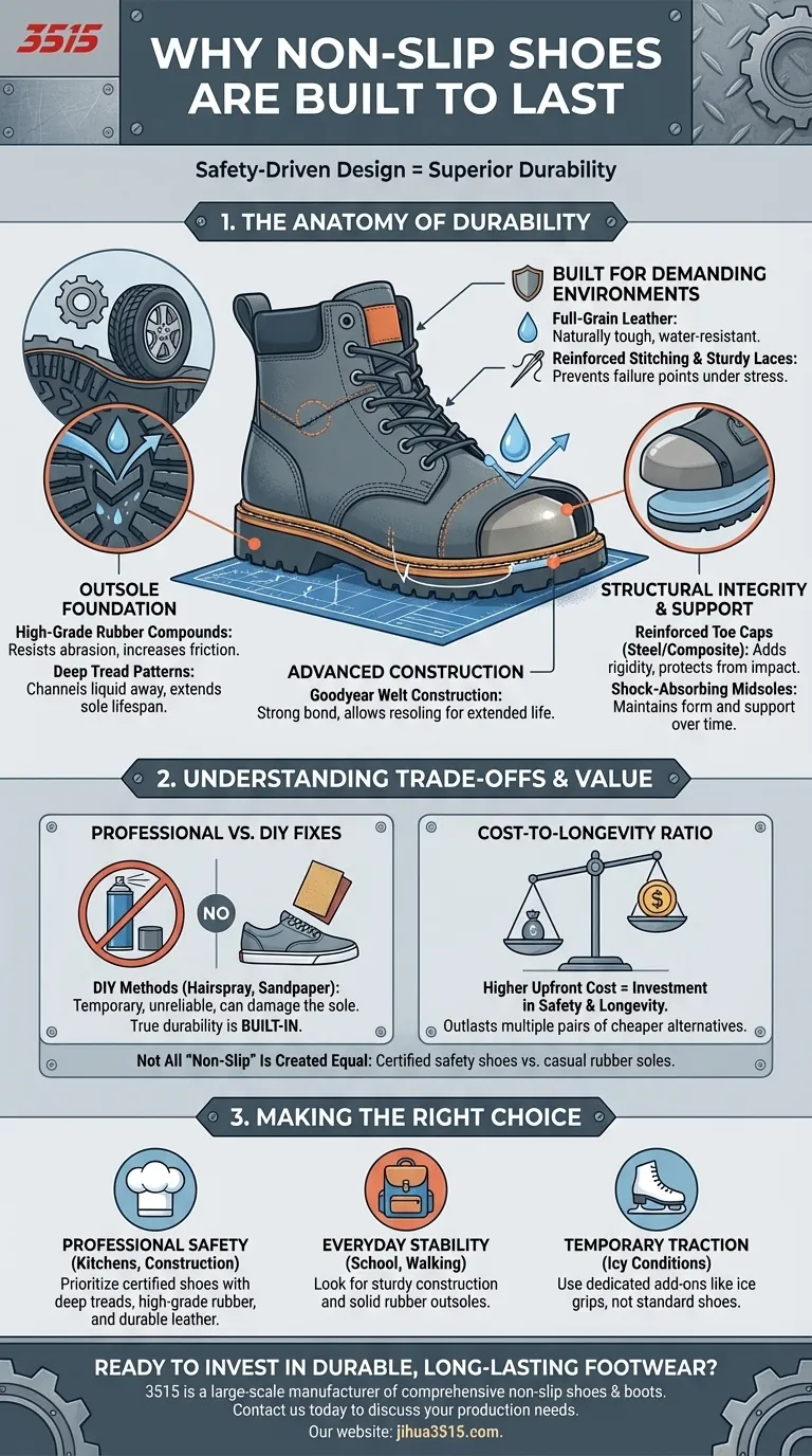 Warum gelten rutschfeste Schuhe als strapazierfähig und langlebig? Entdecken Sie das robuste Design hinter ihrer Langlebigkeit Visuelle Anleitung