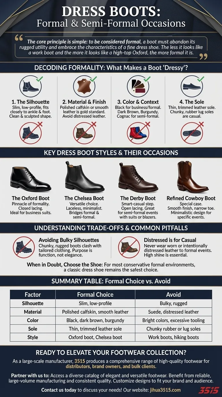 Comment utiliser des bottes habillées pour des occasions formelles ou semi-formelles ? Maîtrisez le style élégant avec des chaussures épurées Guide Visuel