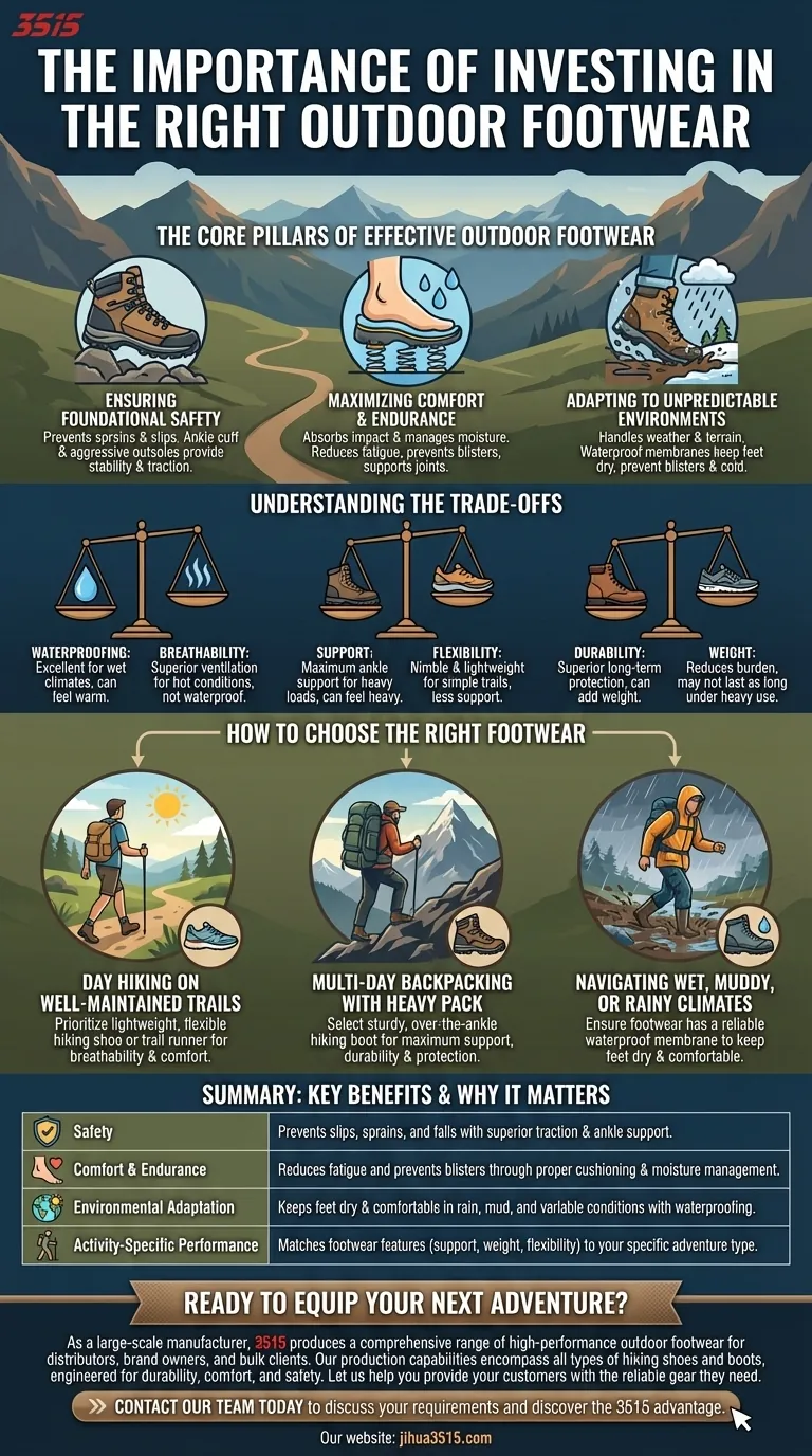Pourquoi est-il important d'investir dans de bonnes chaussures pour les aventures en plein air ? Sécurité, confort et performance débloqués Guide Visuel