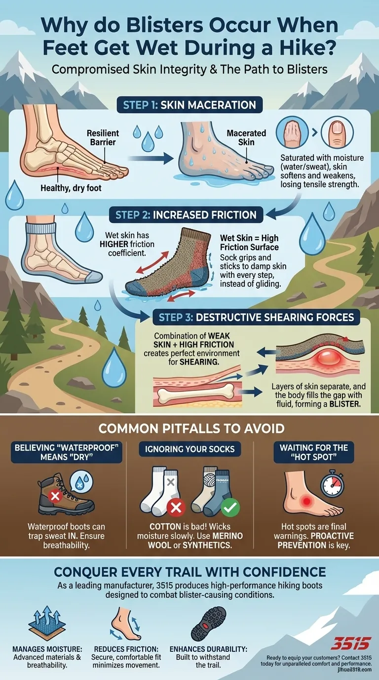 Pourquoi les ampoules apparaissent-elles lorsque les pieds sont mouillés pendant une randonnée ? Prévenir les ampoules douloureuses lors de votre prochaine randonnée Guide Visuel