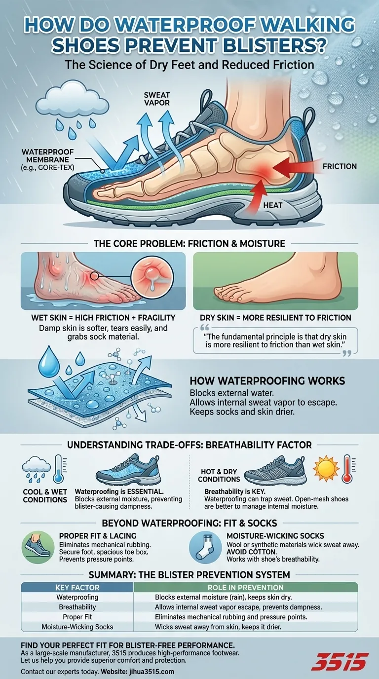 Comment les chaussures de marche imperméables aident-elles à prévenir les ampoules ? En bloquant l'humidité pour réduire la friction Guide Visuel